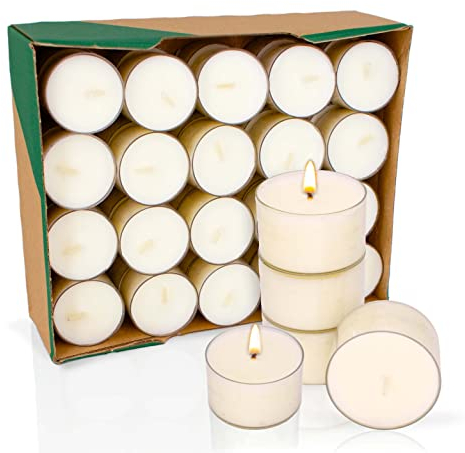 Wiseware Teelichter - 40 Stück Teelichte Ø 3,8 cm Höhe 2,4cm - Nachhaltige Kerzen aus 100% Rapswachs - Ideal für Gastronomie, Outdoor, Deko, Weihnachten, Windlichter und Stövchen