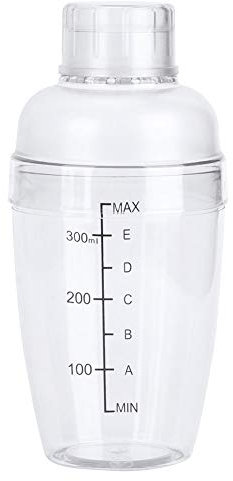 Alvinlite Shaker à Cocktail en Plastique avec mesures Mélangeur de Boisson Transparent Kit de Shaker à Martini Boston Shaker Outil de shakers de Barman Professionnel(350ml)