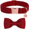DOGWONG Hundehalsband mit Abnehmbarer Fliege, Weihnachten Rot Haustierhalsband Hundefliege Geschenk für Mädchen oder Jungen Hunde, Bequeme verstellbares Hundehalsband für kleine mittelgroße Hunde