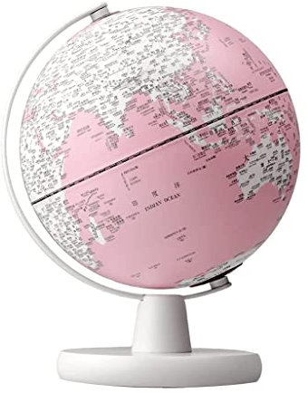 OLOTU Educativa Globo Elegante Mappamondo Vintage con Supporto Globo Luminoso Rosa, Luce Notturna A LED A 5 Colori, Globo Decorativo per Ufficio per Bambini Girevole Mappamondo