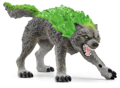 Schleich Eldrador Creatures - 6 Stone Wolf Figurine - Fun Fantasy Animal Figure for Imaginative Play for Boys and Girls - Durable Rock Beast Toy - Cool Monster Toys for Kids Ages 7+ | 70153