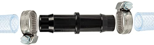 tecuro Schlauchverbinder beidseitig Ø 21 mm, mit Edelstahlschlauchschellen - Nylon schwarz