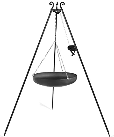 GMD Living Schwenkgrill Wok Lissa am Dreibein, 180 cm Höhe, Rohstahl + Kurbel, Größe:Wok Ø60 cm