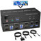KVM Switch 2 PC 2 Monitore USB 3.0, 4K@60Hz HDMI KVM Switch 2 PC 2 Monitore mit Audiomikrofonausgang und 3 USB 3.0 Ports, PC Monitor Keyboard Mouse Switcher