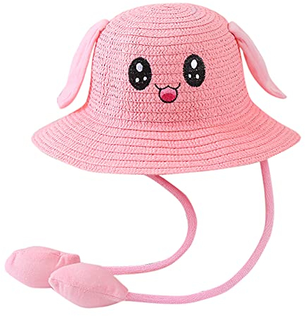 Mit Sich bewegenden Ohren Summer Sunhat Kinder Hüte Air Rabbit Tasche Baby Mützen Stroh Kinder Hüte & Mützen Kinder Schal Set Mädchen