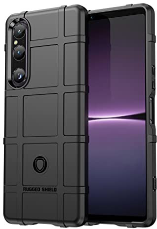 SEAHAI Hülle für Sony Xperia 1 V, [Fallschutz, rutschfest] Militär-Case Ultra-dünne Stylische Schutzhülle, Hochwertiges TPU Silikon Stoßfest Handyhülle - Schwarz