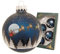 Krebs Glas Lauscha - Weihnachtsdekoration/Christbaumschmuck aus Glas - Weihnachtskugeln - Motiv: Mitternacht vor Weihnachten mit Silberdekor - 4 Stück - Größe: 4 mal 7cm