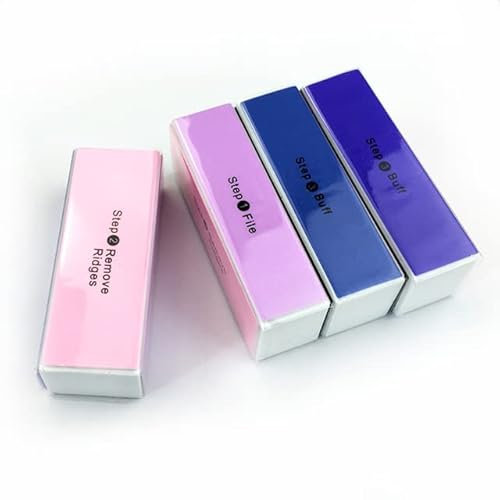 Lima per unghie in 4 fasi Rettifica Levigatura Lucidatura Blocco Lucidatura Lima per unghie colorata Pedicure Cura Strumenti per nail art-4 pezzi