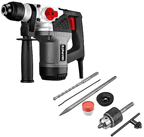 GRAPHITE SDS+ Schlaghammer 900 W, 4J, 3 Funktionen, Leistung 900 W, für Installations und Abbruch, Bohr-, Luftschlag- und Hufschlagfunktion, Nenndrehzahl 3850 min-¹, Bohrgeschwindigkeit 980 min-¹