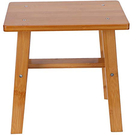 ZLXHDL Chaise De Douche, Tabouret en Bois Banc De Douche en Bambou Portant Robuste Repose-Pieds D'extérieur pour Salon Salle De Bains Chambre(Tabouret carré Moyen en Bambou)