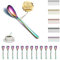Kyraton cucharas de café arco iris 12 piezas 14cm, cuchara de té de acero inoxidable, cuchara de postre, cucharas de mocca para el hogar, restaurante, hotel, apto para lavavajillas
