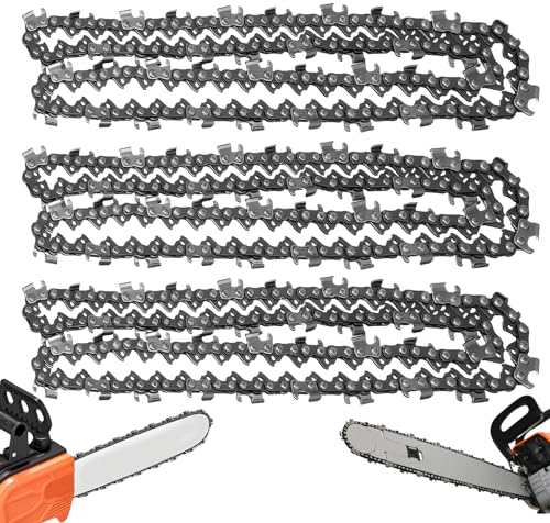 Sporgo Lot de 3 chaînes de tronçonneuse 30 cm 3/8 1,1 mm 45 TG, chaîne à faible rebond, compatible avec Ryobi OCS1830, Bosch, Greenworks AKE30Li AKE30S, etc