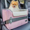 Petsfit Panier Chien Voiture, Siège Auto Chien Voiture pour Chiens jusqu'à 6kg, Pliable Transport Chien Voiture arrière avec Ceinture de Sécurité, Rose-Cuir