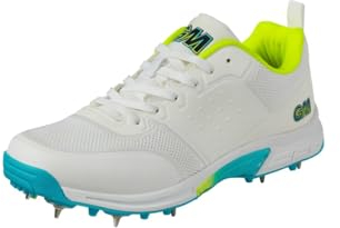 Gunn & Moore Unisex Aion Cricket Shoe, White Fluro Yellow Blue, 6 UK