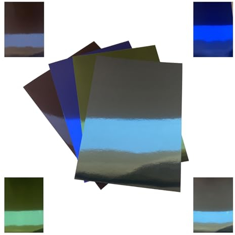 ASENME Sortierter farbiger Karton, Packung mit 8 Einheiten Metallischer Karton (Schwarz+Blau+Grün+Türkis, A4 / 8 Einheiten)