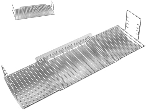 BQMAX 23.5 to 33 Adjustable Ash Pan for Chargriller Charcoal Grill 1224 2121 5050 1324 2828 2222 2123, Royal Gourmet CC1830, Oklahoma Joe's 19302087 Charcoal Grill Accessories Replacement Parts