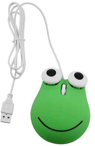 ciciglow Kabelgebundene Süße Maus, USB-Kabelmaus, Ergonomisches Design, Tiergrün, Froschform, Schnurgebundene Computermaus für Kinder, für Laptop-PC