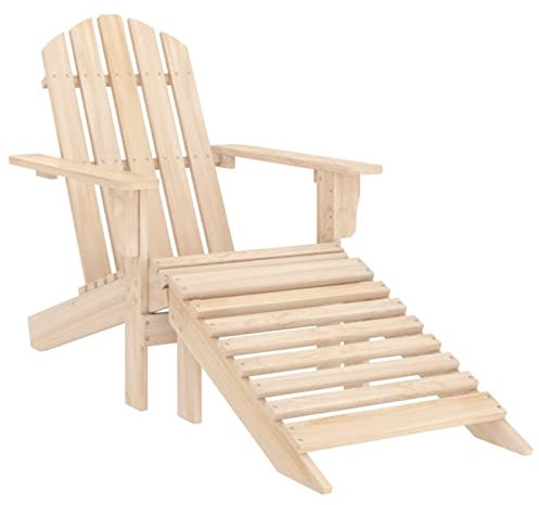 ARKEM Adirondack-Gartenstuhl mit Fußstütze Massivholz Tanne Liegestuhl Deckchair Gartenliege Gartensessel Stuhl Sessel Sonnenliege Liege