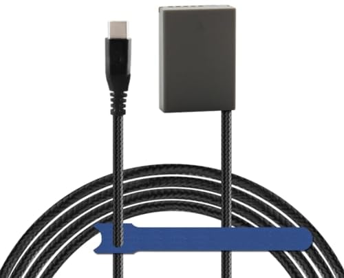 Camaisa Braided Cable TYPE-C to BLN1 Dummy Battery PS-BLN-1 DC Coupler for Olympus OM-D E-M1, Pen F, OM-D E-M5, PEN E-P5