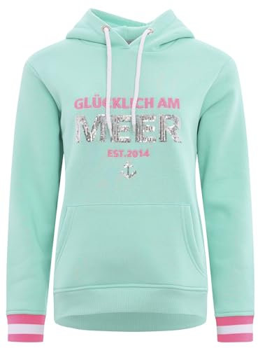 Zwillingsherz Hoodie Glück Am Meer (DE/NL/SE/PL, Alphanumerisch, M, Regular, Regular, Türkis)
