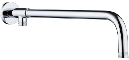 JINYOMFLY Brazo de Ducha de Pared, 38 cm, Cromado, Tubo de Extensión de Acero Inoxidable, Rosca G1/2