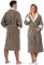 ZOLLNER Bademantel zweifarbig - hautfreundlich und saugstark - in fango - Unisex - Mischgewebe - M - waschbar bis 60°C - Oeko Tex® zertifiziert