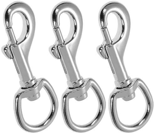 Swivel Snap Hooks, Heavy Duty Dog Lead Clip Clasp 360° Swivel Joints Trigger Clips Heavy Duty Trigger Clips, Zinc Alloy Lobster Claw Clasps for Dog Leashes Camping Keyring (3 Pcs)