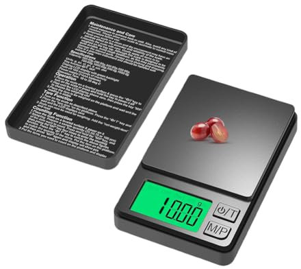 Umllpet Feinwaage 0.01 g/1000 g, Multifunktions Taschenwaage Gramm Waage, Feinwaage mit Lcd Display, Tragbare Klein Küchenwaage mit 7 Wiegeeinheiten für Lebensmittel, Schmuck, Medizin, Labor, Kaffee