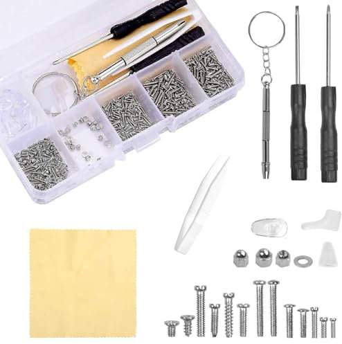 500 PCS Eyeglass Repair Tool Set – Complete Glasses Repair Kit for Screws, Nuts – Includes Screwdrivers, Screws, and Case