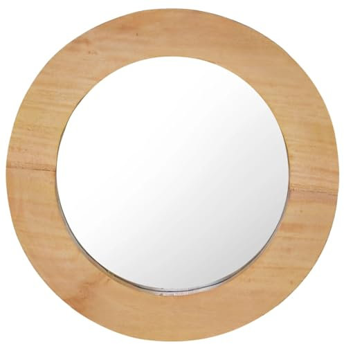 Wandspiegel 40 cm Teak Rund Einfache Möbel, Haus, Garten