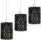 3 Pack of Pendant Light Shade Black Metal Drum Shaped Lampshade Industrial Easy fit Ceiling Indoor Wire cage Lampshade for Kitchen Living Room Corridor(3 Pack - Black)