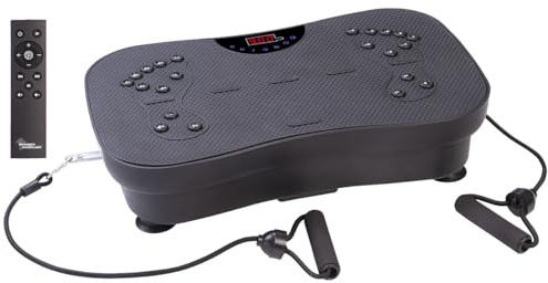 Newgen Medicals Heimtrainer: Vibrationsplatte mit 180 Stufen, LED-Display, Bluetooth & Lautsprecher (Fitness-Vibrationsplatte, Muskeltraining, Musik)