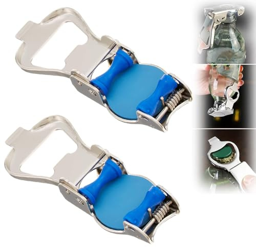Edelstahl Flaschenöffner, 2-in-1 Faltbarer Flaschenöffner, Bieröffner und Flaschenverschluss Bierflaschen, Tragbare Bierflaschenöffner, Perfekte Personalisierte Geschenke für Männer (blau)