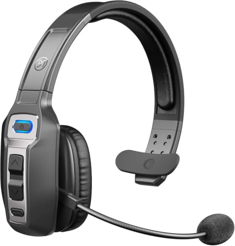 BRAMMAR Cuffie Bluetooth Trucker con microfono AI con cancellazione del rumore, cuffie Trucker con tempo di conversazione 65 ore e pulsante muto, connessione multipunto, cuffie Bluetooth adatte per