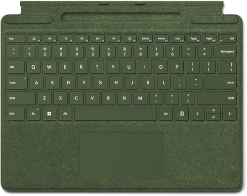 Microsoft Surface Pro Signature Keyboard mit Stiftaufbewahrung (für Surface Pro 8, 9, X) (QWERTY Schwedisch/Finnisch) Waldgrün (Generalüberholt)