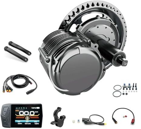 ESOULBIKE Tongsheng TSDZ8 250W Mittelmotor-Sets mit Drehmomentsensor - Elektrofahrrad-Umrüstkit mit LCD-Display für Fahrräder mit Tretlager BB68-73mm