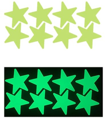 Blausky 48 Stück 5cm Leuchtsterne Kinderzimmer,Sternenhimmel selbstklebend Fluoreszierende Wandsticker Wandaufkleber Leuchtende Sterne Aufkleber für Schlafzimmer Babyzimmer DIY Deko,