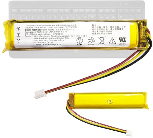 Aousavo 533-000221 ersatz akku 533-000177 Kompatibel mit Logitech K800, MX Keys Wireless Keyboard YR0065, YR0073 batteria 533-000141