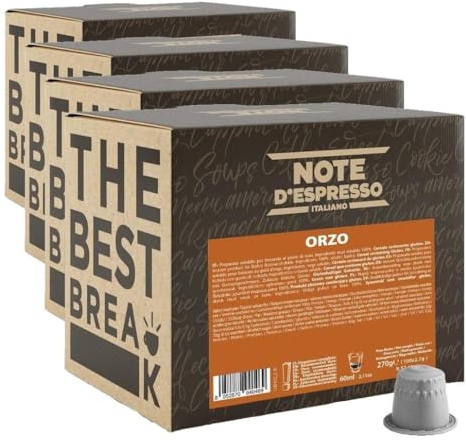Note d'Espresso - Cebada - Cápsulas compatibles con Cafeteras NESPRESSO* - 100 caps (Paquete de 4)