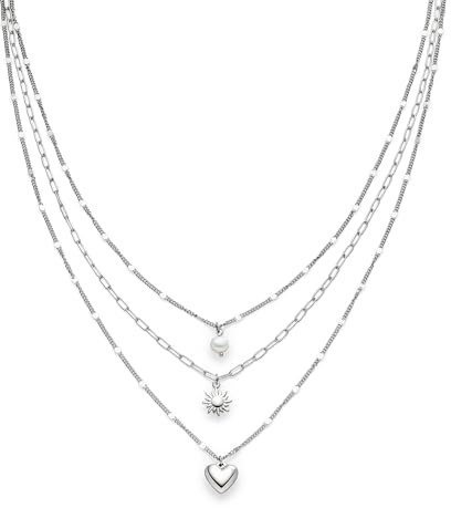s.Oliver Necklace - Elegante Halskette aus poliertem Edelstahl - Silber - Gliederkette 55 cm - wasserfest & hautfreundlich