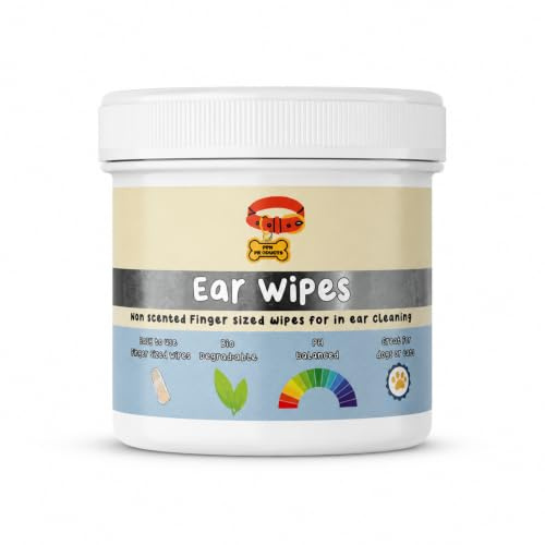 ApexPet PPM Products Pet Ear Wipes, Non-Scented, Finger Sized, pH Balanced, Biodegradable, for Dogs and Cats