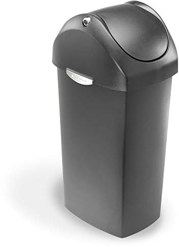 simplehuman CW1335 cubo con tapa basculante, plástico gris, 60 L