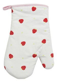 Premier Housewares Strawberry Fields 100% Cotton Single Oven Glove, Red