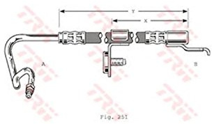 TRW Bremsschlauch PHD362 Länge: 426mm, | Kompatibel mit: FORD ESCORT V Turnier, ESCORT VI Turnier