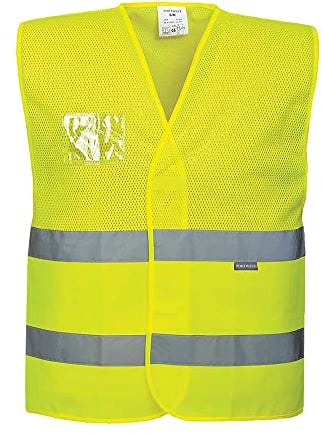 Portwest Hi-Vis Half Mesh Vest, Size: L/XL, Colour: Yellow, C494YERL/XL