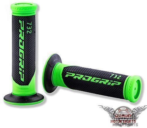 PROGRIP 732 MOTORRAD LENKER GRIFFE GRIFFGUMMIS SCHWARZ GRÜN UNIVERSAL 22MM