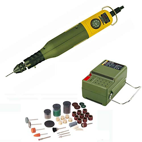 PROXXON MICROMOT Multitool/Bohr- und Fräsgerät 60 EF (Nachfolger 50 EF) Set mit Drehzahlsteuerung und Schnellspannbohrfutter - inklusive Netzgerät und 105-tlg. SILVERLINE Zubehörset