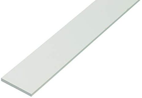 Alberts 479381 Flachstange | Kunststoff, weiß | 1000 x 20 x 2 mm