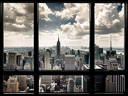 New York Stampa finestra su tela 60 x 80 cm, multi-colour