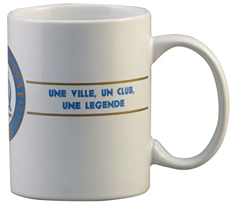 Olympique de Marseille Mug, Céramique, Blanc, 1 Unité (Lot de 1)